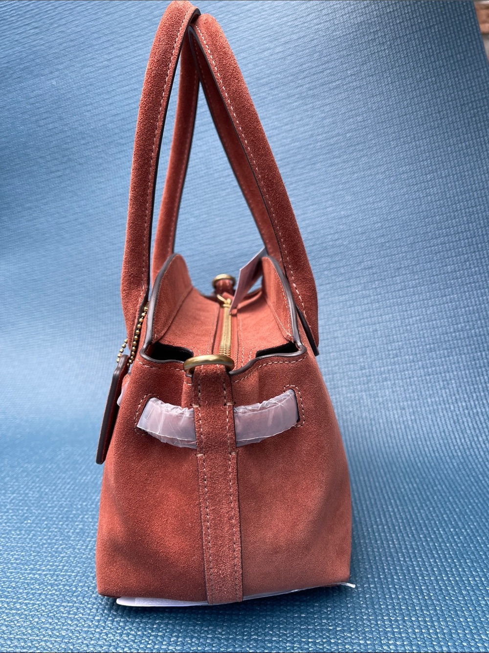 Coach Suede Satchel in Rust Orange - Picture 4 of 11